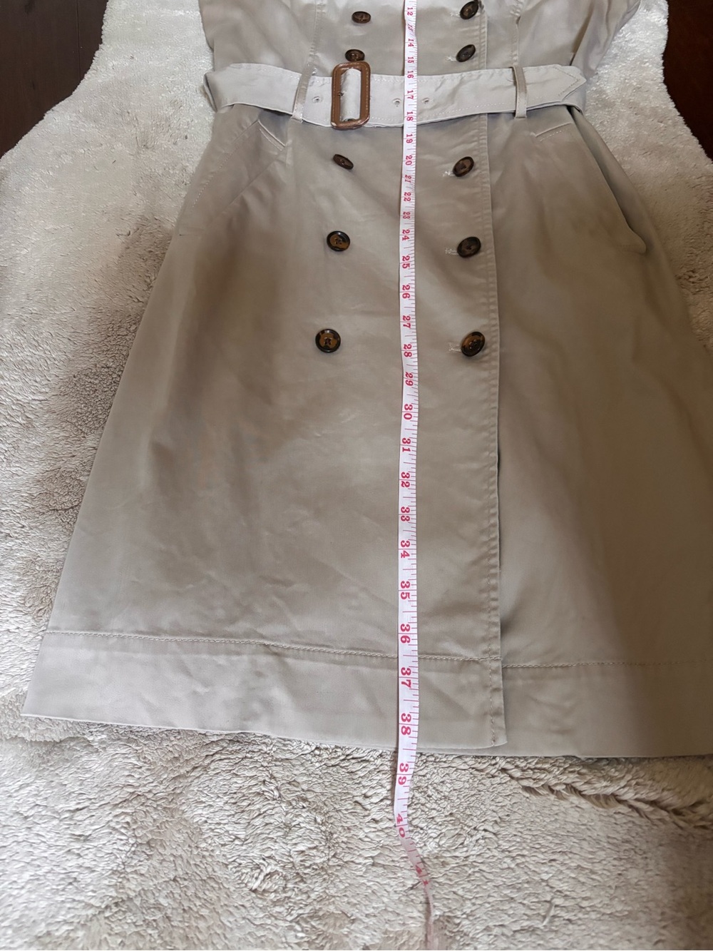 EUC Banana Republic Sleeveless Trench Dress in Beige - Size 4 - Picture 6 of 7